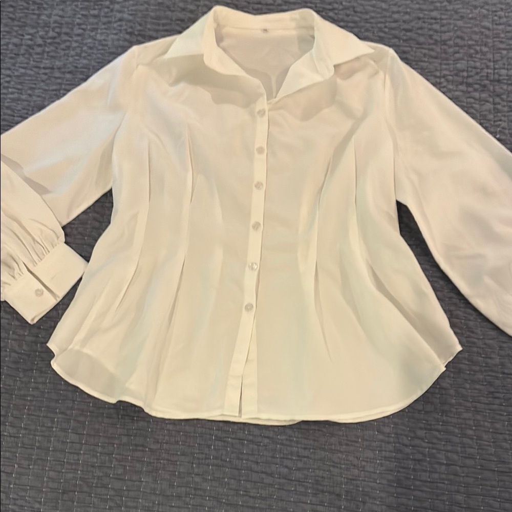 Classic White Button-Front Women's Blouse